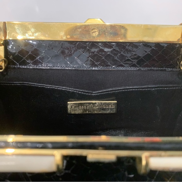 Finesse LaModel Black Snakeskin Antler Purse - Picture 6 of 8